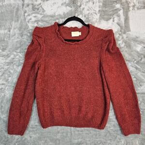 Nation LTD Sweater Womens Small Red Cozy Baby Alpaca Wool Capsule Workwear